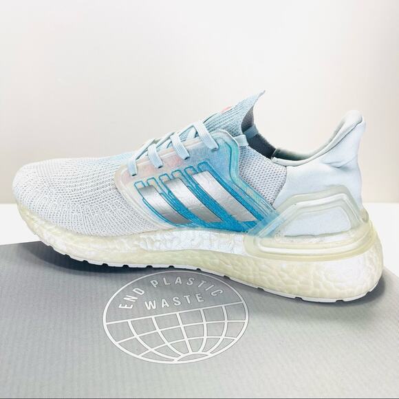 Adidas Primeblue Ultraboost 20 Women Athletic/Running Shoes Size 8.5 White Blue - Picture 9 of 16